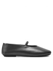 Calvin Klein Baleriny Ballerina W/Strap Pearl Lth HW0HW02136 Czarny. Czarne baleriny Calvin Klein, bez wzorów, ze skóry, bez obcasa, bez zapięcia. Za 429.99 zł.
