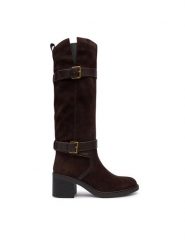 Liu Jo Kozaki Colby 02 SF6053 PX310 Brązowy. Brązowe kozaki Liu Jo, bez wzorów, ze skóry, bez obcasa, na słupku, bez zapięcia. Za 1,099.00 zł.