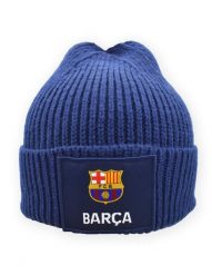 Czapka zimowa FC Barcelona - oficjalna licencjonowana. Niebieskie czapki zimowe FC Barcelona, bez wzorów, z materiału. Za 99.00 zł.