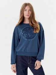 Guess Bluza W5YQ07 KB681 Granatowy Regular Fit. Niebieskie bluzy Guess, xs, z aplikacjami, z syntetyku, bez ramiączek, bez kaptura. Za 329.99 zł.