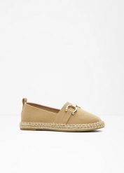 Espadryle ze sprzączką. Czarne baleriny bonprix, bez wzorów, bez obcasa, bez zapięcia. Za 79.99 zł.