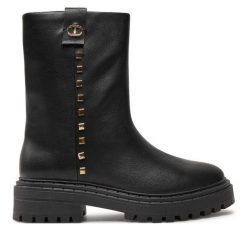 Botki TWINSET. Czarne botki Twinset, bez wzorów, bez obcasa, na płaskiej podeszwie, bez zapięcia. Za 719.99 zł.