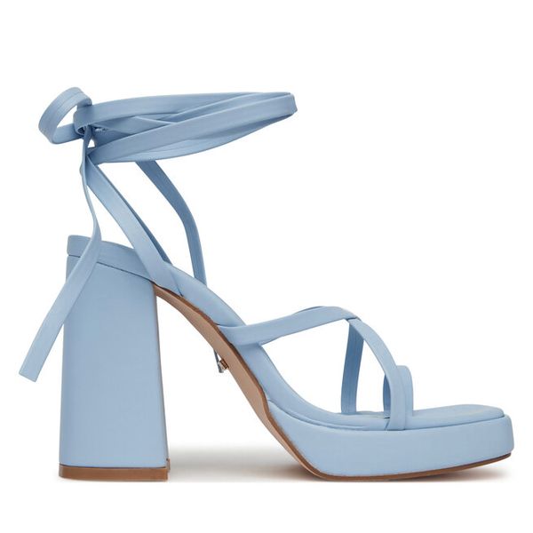 Sandały DeeZee. Niebieskie sandały DeeZee, bez wzorów, bez obcasa, na słupku, bez zapięcia. Za 149.99 zł.