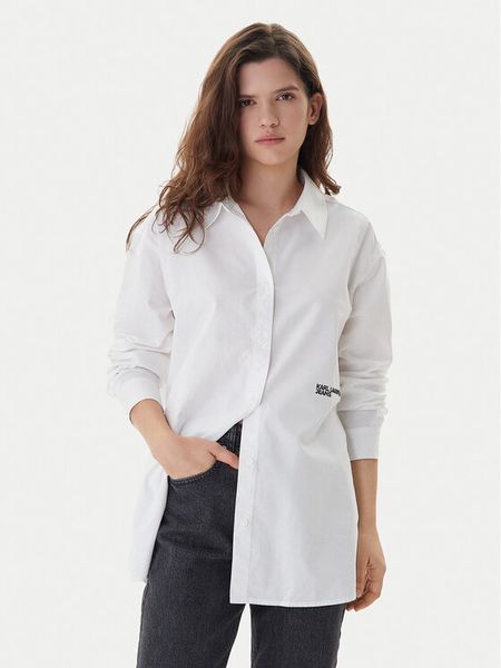 Karl Lagerfeld Jeans Koszula A3W11010 Biały Regular Fit. Białe koszule Karl Lagerfeld Jeans, xl, bez wzorów, z bawełny, bez kołnierzyka, bez ramiączek. Za 569.99 zł.