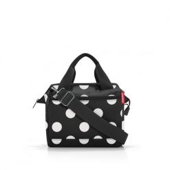 Torba allrounder cross, dots white. Białe torby podróżne Reisenthel, bez wzorów, z materiału, na ramię. W wyprzedaży za 153.90 zł.