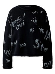 Oui Sweter w kolorze czarno-kremowym rozmiar: 44. Czarne swetry Oui, bez wzorów, bez ramiączek. Za 369.99 zł.