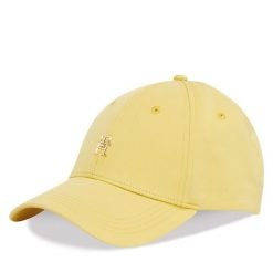 Czapka z daszkiem Tommy Hilfiger. Żółte czapki z daszkiem Tommy Hilfiger, bez wzorów. Za 139.99 zł.