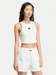 Adidas Top City Escape JD8185 Biały Slim Fit. Białe topy adidas, xl, bez wzorów, z syntetyku, bez kołnierzyka, bez ramiączek. Za 79.99 zł.