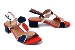 MARCO TOZZI 28230-42 890 navy comb, sandały damskie. Niebieskie sandały Marco Tozzi, bez wzorów, bez obcasa, bez zapięcia. Za 219.90 zł.