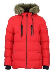 Peak Mountain Kurtka zimowa "Anory" w kolorze czerwonym rozmiar: XL. Czerwone kurtki Peak Mountain, na zimę, xl, bez wzorów, z puchu, bez kaptura. Za 260.99 zł.