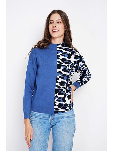 ASSUILI Sweter w kolorze niebiesko-czarno-białym rozmiar: 36. Białe swetry Assuili, bez wzorów, klasyczne, bez ramiączek. Za 113.99 zł.