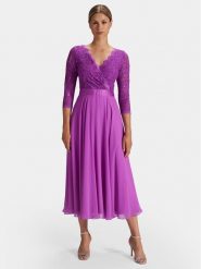 Swing Sukienka koktajlowa 5AE01600 Fioletowy Regular Fit. Fioletowe sukienki Swing, bez wzorów, z syntetyku, wizytowe, bez kołnierzyka, bez ramiączek. Za 529.99 zł.