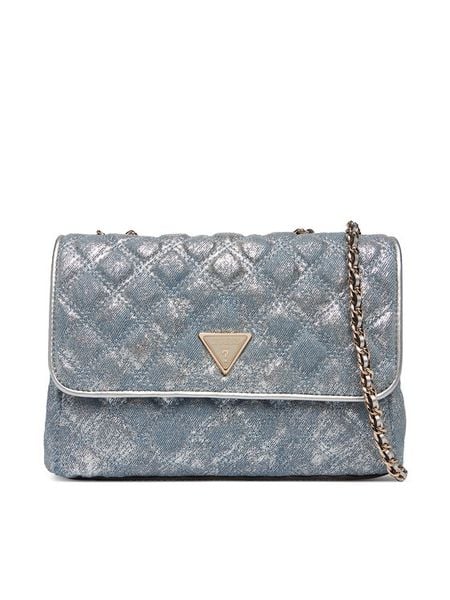 Guess Torebka Giully II HWDG96 73200 Niebieski. Niebieskie torebki klasyczne Guess, z aplikacjami, z materiału, bez dodatków. Za 451.99 zł.