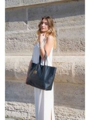 Maison héritage PARIS Skórzany shopper bag "Diccia" w kolorze czarnym - 40 x 30 x 11 cm rozmiar: onesize. Czarne shopper bag maison héritage PARIS, bez wzorów, z materiału, na ramię, bez dodatków. Za 404.95 zł.