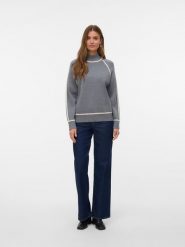 Vero Moda Sweter w kolorze szarym rozmiar: M. Szare swetry Vero Moda, m, bez wzorów, z materiału, bez ramiączek. Za 108.99 zł.