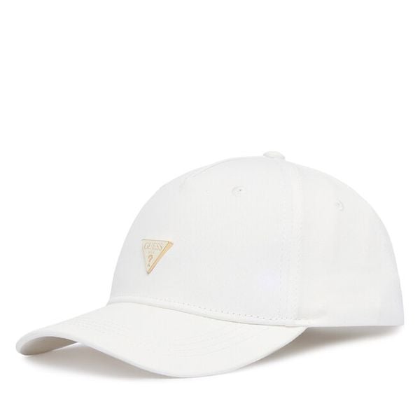 Czapka z daszkiem Guess. Białe czapki z daszkiem Guess, z aplikacjami. Za 154.99 zł.
