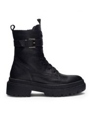 Lasocki Trapery WI16-14097-06 Czarny. Czarne traperki Lasocki, bez wzorów, ze skóry, bez obcasa, bez zapięcia. Za 188.99 zł.