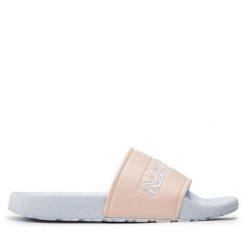 Klapki Napapijri. Czerwone klapki Napapijri, bez wzorów, bez obcasa, bez zapięcia. Za 159.99 zł.