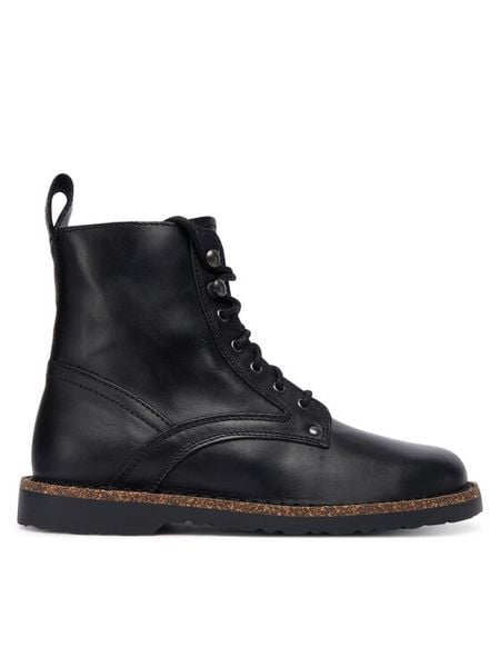 Birkenstock Trapery Bryson 1030153 Czarny. Czarne traperki Birkenstock, bez wzorów, ze skóry, bez obcasa, bez zapięcia. Za 509.99 zł.