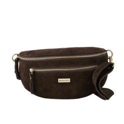 Zamszowa nerka damska Barberinis - Brązowa ciemna. Brązowe nerki i saszetki Barberinis, bez wzorów, ze skóry, eleganckie, bez dodatków. Za 128.99 zł.