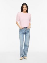 Vila Sweter "Vibbbi" w kolorze jasnoróżowym rozmiar: M. Różowe swetry Vila, m, bez wzorów, z materiału, bez ramiączek. Za 97.05 zł.