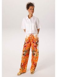 Aniston Spodnie w kolorze pomarańczowo-białym rozmiar: 48. Białe spodnie materiałowe Aniston, bez wzorów, z materiału, z podwyższonym stanem. Za 173.99 zł.