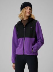 4F Polar regular z kapturem damski - fioletowy L. Fioletowe bluzy z polaru 4f, l, bez wzorów, z polaru, trekkingowe. Za 199.99 zł.