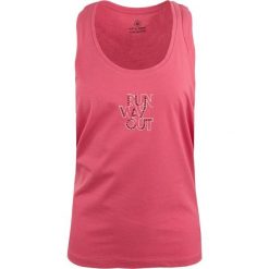 Glemo DPT Chloe bawełniany top damski, różowy neon, z nadrukiem. Czerwone topy WOMEN'S BEST, s, bez wzorów, z bawełny, sportowe, bez kołnierzyka, bez ramiączek. Za 143.99 zł.