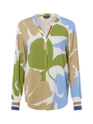 Franco Callegari Bluzka damska tunika Kobiety wiskoza zielony|wielokolorowy wzorzysty, 38. Zielone bluzki Franco Callegari, bez wzorów, prążkowane, sportowe, bez kołnierzyka, bez ramiączek. Za 229.95 zł.