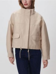 Kurtka ze stójką - beżowy. Brązowe kurtki Reserved, l, bez wzorów, z bawełny, bez kaptura. Za 199.99 zł.