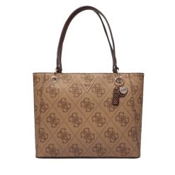 Torebka Guess. Brązowe shopper bag Guess, z aplikacjami, bez dodatków. Za 679.99 zł.