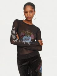 Juicy Couture Bluzka Scared Heart JCBCT224836 Czarny Regular Fit. Czarne bluzki Juicy Couture, xxs, bez wzorów, z syntetyku, bez kołnierzyka, bez ramiączek. Za 229.99 zł.
