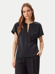 Calvin Klein Bluzka K20K208191 Czarny Regular Fit. Czarne bluzki Calvin Klein, bez wzorów, z syntetyku, bez kołnierzyka, bez ramiączek. Za 259.99 zł.