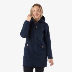 Bluza polarowa turystyka damska Swedemount Nordkap Pile Coat wodoodporna. Niebieskie bluzy bez kaptura SWEDEMOUNT, bez wzorów, z polaru, trekkingowe. Za 372.00 zł.