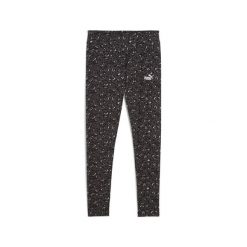 Damskie legginsy Essentials ze zwierzęcym nadrukiem PUMA Black. Czarne legginsy Puma, bez wzorów, eleganckie. Za 169.00 zł.