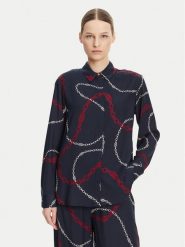 Tommy Hilfiger Koszula WW0WW44045 Granatowy Relaxed Fit. Niebieskie koszule Tommy Hilfiger, bez wzorów, z wiskozy, bez kołnierzyka, bez ramiączek. Za 299.99 zł.