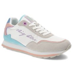 Białe Sneakersy Big Star Damskie Modne Półbuty. Białe buty sportowe lifestyle BIG STAR, z aplikacjami, ze skóry, retro, bez zapięcia. Za 169.00 zł.