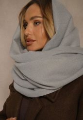 Ciemnoszary Szalik z Bawełny i Wiskozy o Klasycznym Fasonie z Frędzlami Vetirosa. Szare szaliki i kominy Renee, bez wzorów, z bawełny, klasyczne. Za 39.99 zł.