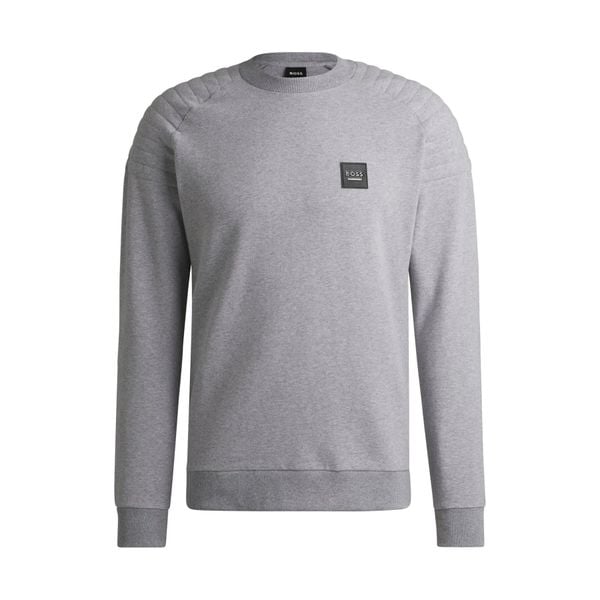 Damski sweter okrągły z wyściółką Boss Equestrian Lex. Szare swetry BOSS EQUESTRIAN, m, bez wzorów, ze skóry, eleganckie, bez ramiączek. Za 555.00 zł.