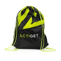 Worek plecak na buty odzież sportową torba ze ściągaczem na trening 20 L. Czarna buty treningowe ACTIGET, bez wzorów, z materiału, przez ramię. Za 6.95 zł.