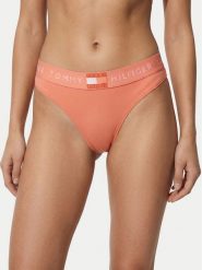 Tommy Hilfiger Stringi Heritage Tonal UW0UW06039 Pomarańczowy. Brązowe stringi Tommy Hilfiger, bez wzorów, z bawełny. Za 89.99 zł.