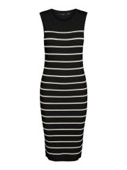 Vero Moda Sukienka dzianinowa w kolorze czarnym rozmiar: XL. Czarne sukienki Vero Moda, na imprezę, xl, bez wzorów, z dzianiny, bez kołnierzyka, bez ramiączek, midi. Za 110.04 zł.