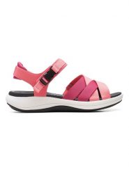 Clarks Sandały "Mira Tide" w kolorze jasnoróżowo-różowym rozmiar: 37,5. Różowe sandały Clarks, bez wzorów, klasyczne, z otwartym noskiem, bez obcasa, bez zapięcia. Za 99.80 zł.