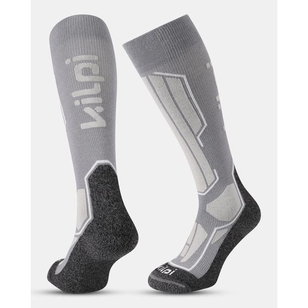 Podkolanówki narciarskie unisex Kilpi RACER-U. Szare skarpetki Kilpi, bez wzorów, narciarskie. Za 139.07 zł.