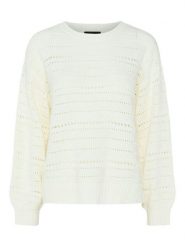 Pieces Sweter "Molly" w kolorze kremowym rozmiar: M. Brązowe swetry Pieces, m, bez wzorów, bez ramiączek. Za 92.64 zł.