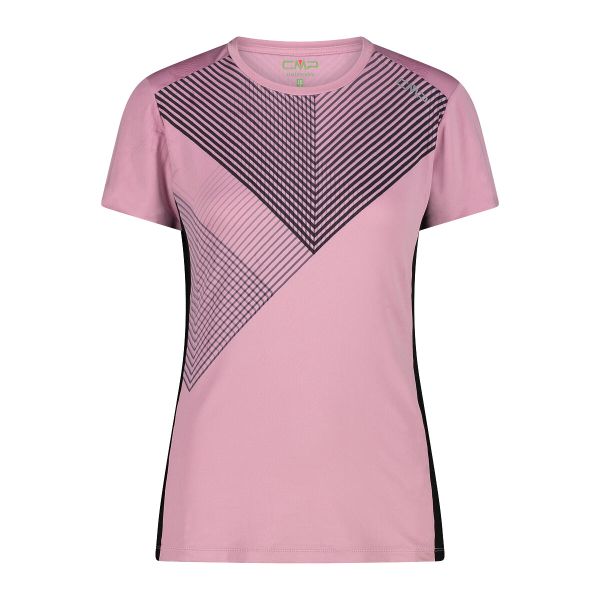 Damska koszulka z okrągłym dekoltem CMP. Czerwone t-shirty sportowe CMP, bez wzorów, bez ramiączek, trekkingowe. Za 168.50 zł.