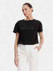 Liu Jo T-Shirt WA5007 JS923 Czarny Relaxed Fit. Czarne t-shirty Liu Jo, l, bez wzorów, z bawełny, bez kołnierzyka, bez ramiączek. Za 319.99 zł.