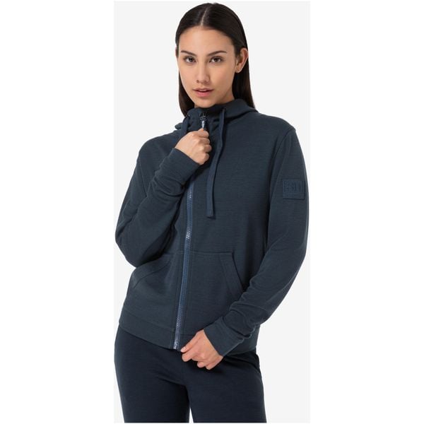 Bluza z kapturem rozpinana damska SUPER.NATURAL Solution Bio Hoodie. Niebieskie bluzy super.natural, m, bez wzorów, z materiału, klasyczne, bez ramiączek, z kapturem. Za 899.99 zł.