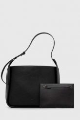 Trussardi torebka kolor czarny. Czarne shopper bag TRUSSARDI, bez wzorów, na ramię, bez dodatków. Za 919.99 zł.