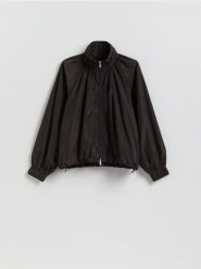 Kurtka ze stójką - brązowy. Brązowe kurtki Reserved, l, bez wzorów, z tkaniny, bez kaptura. Za 199.99 zł.